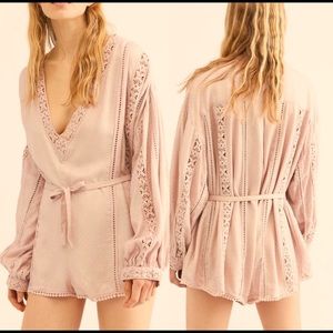 SOLD----------> NWT Free People I Meant It Boho romper barely pink